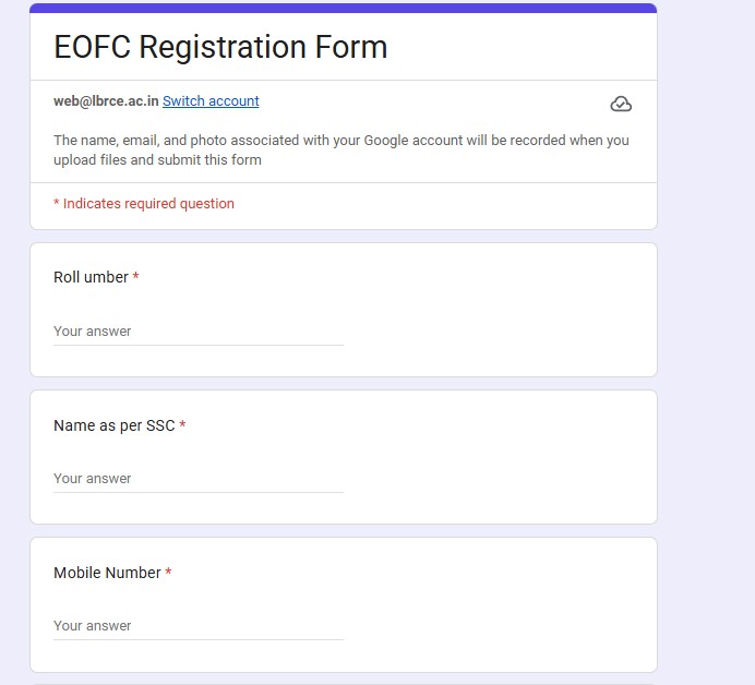 EOFC Registration Form Preview